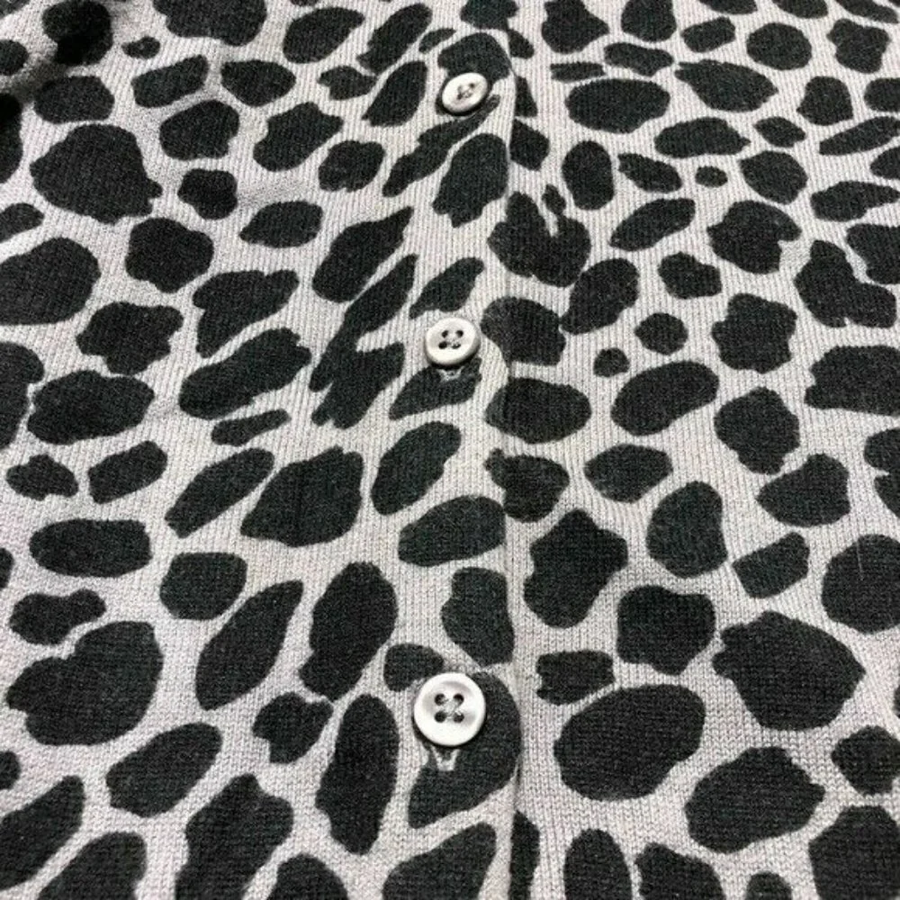 Tommy Hilfiger Cardigan Sweater Women Size XS Camo Leopard Cheetah Black Gray - Picture 10 of 10